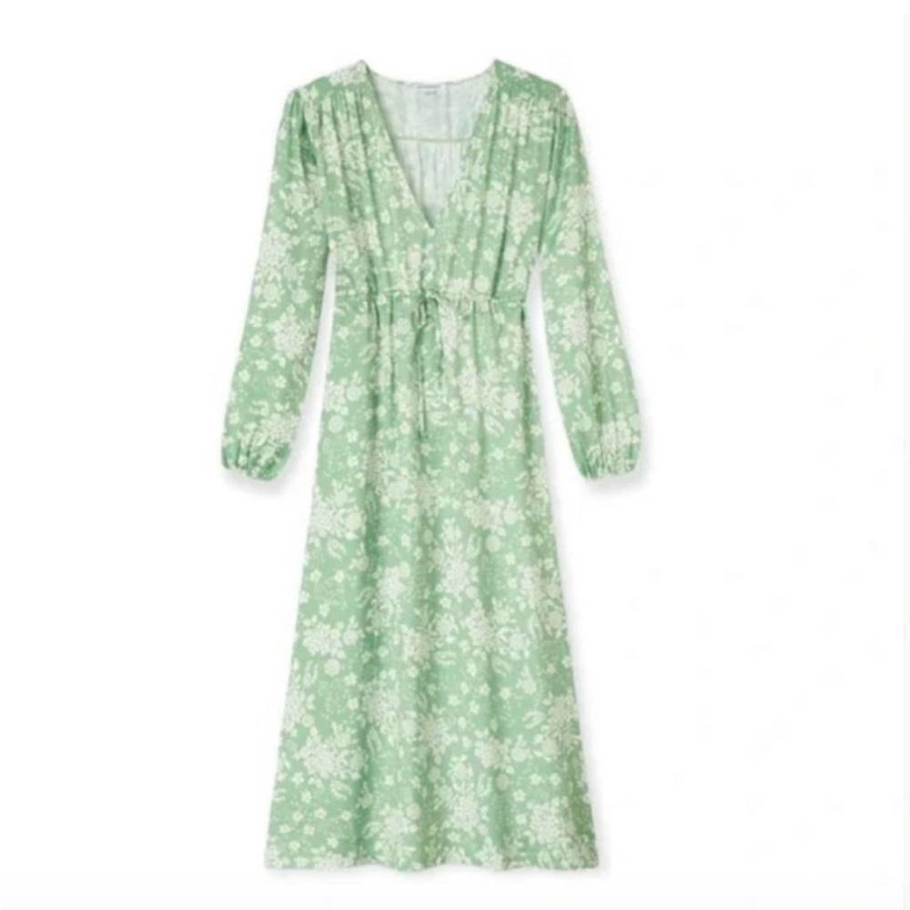 Summersalt Cinched Waist Caftan Dress - Vintage Floral in Ivy NWT - Picture 3 of 7